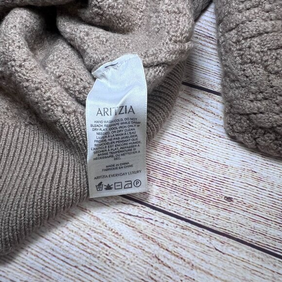 Wilfred Arbor Textured Knit Sweater Size Small Taupe Crewneck Pullover Aritzia - Picture 4 of 8